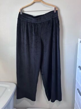 Mondetta Ribbed Velour Wide-Leg Pants | Black | Size XL | NWOT